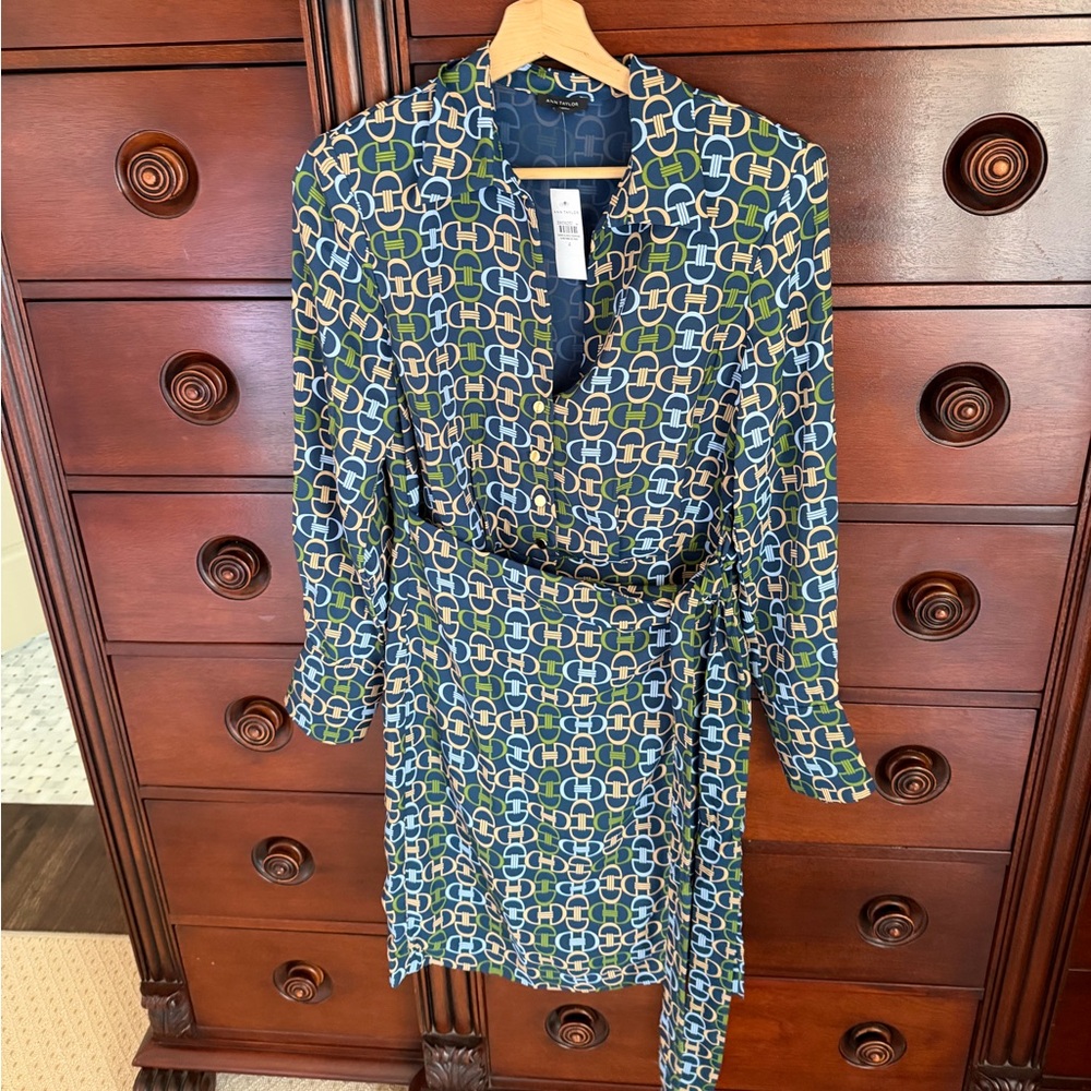 Ann Taylor Stylish Geometric Print Dress